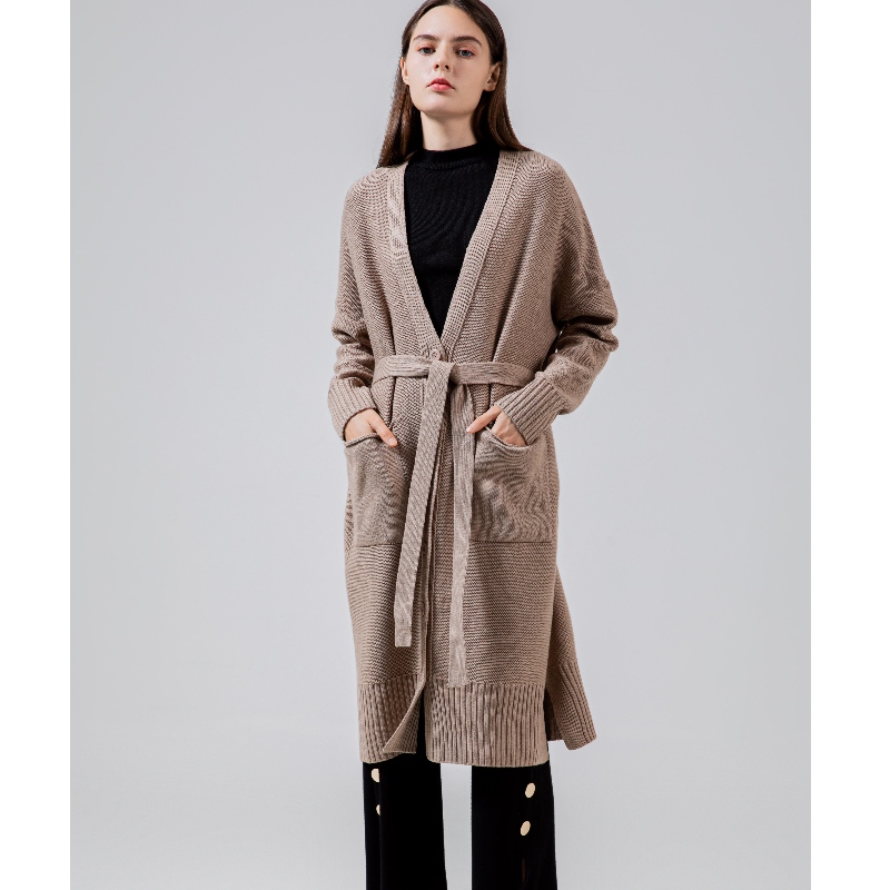 Loose, stylish and casual Australian wool cardigan65005#