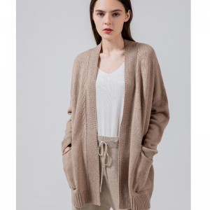 Loose casual Australian wool short cardigan 65007#