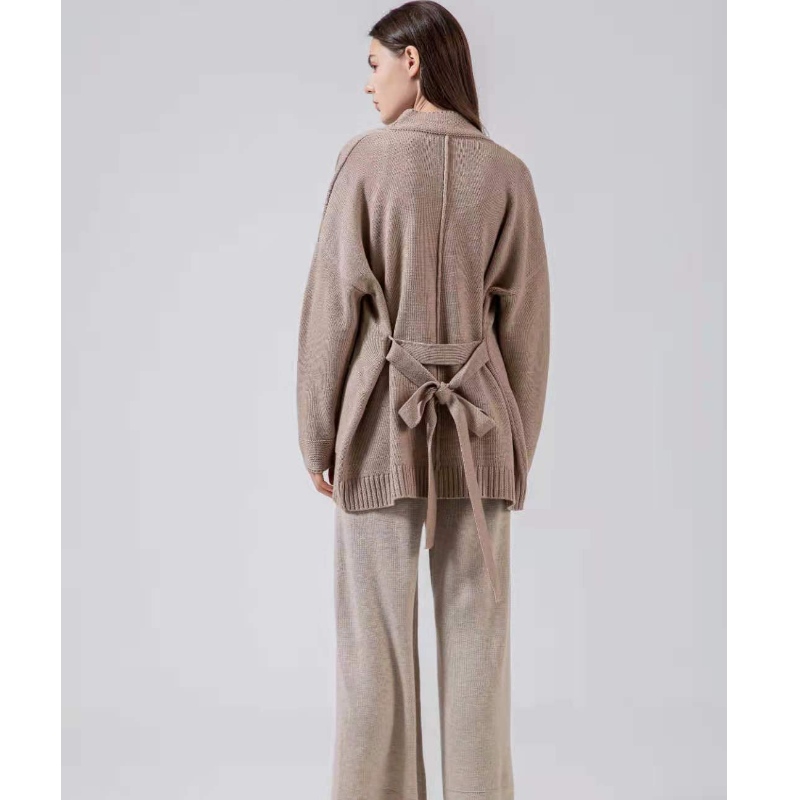 Loose casual Australian wool short cardigan 65007#